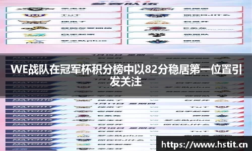 WE战队在冠军杯积分榜中以82分稳居第一位置引发关注
